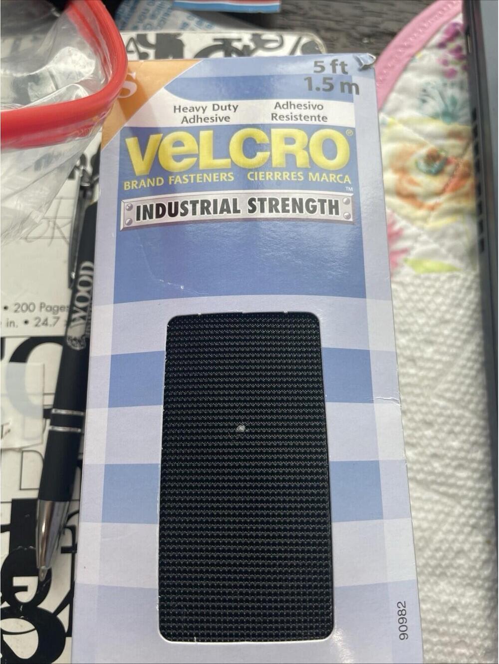 Industrial Strength VELCRO Fastener 5’ x1.5” Wide Black Hook & Loop Adhesive NIB
